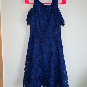 Tahari royal blue evening dress